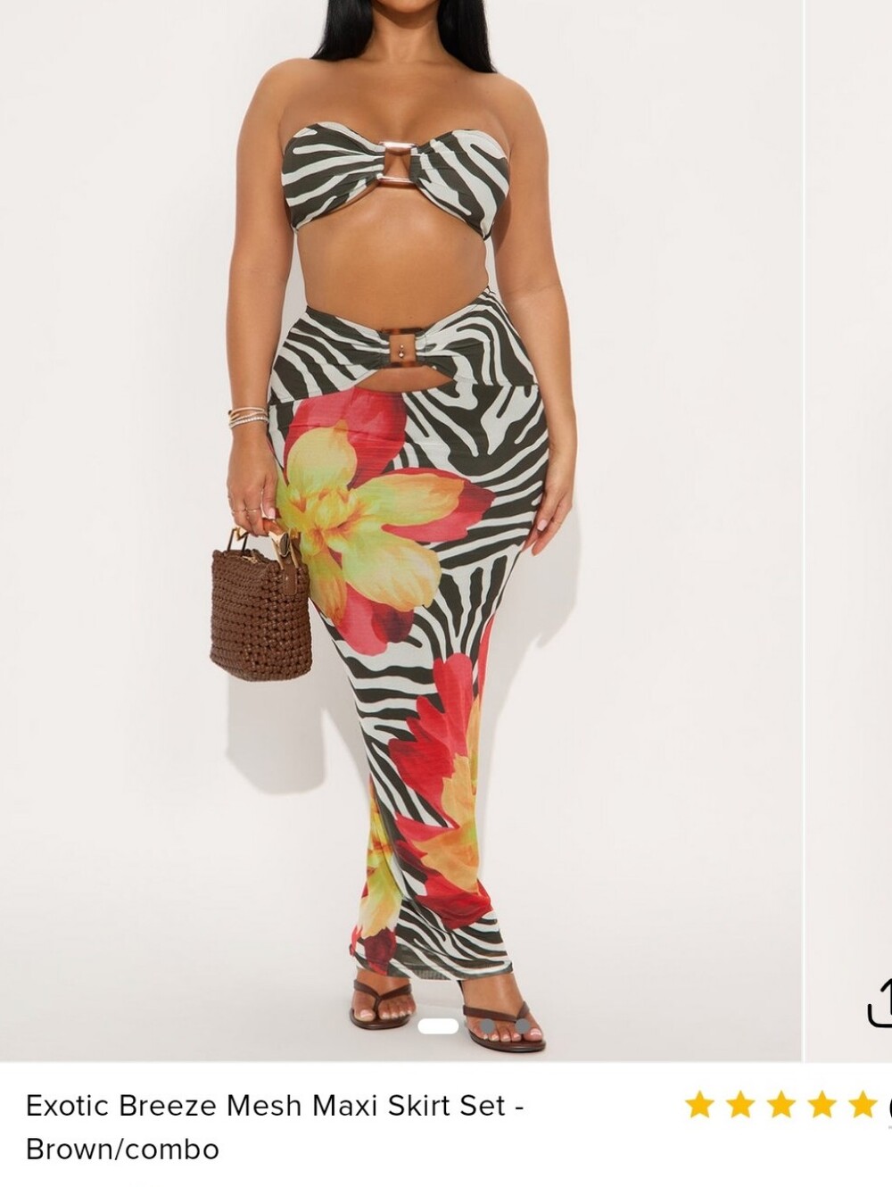 Exotic Breeze Mesh Maxi Skirt Set
